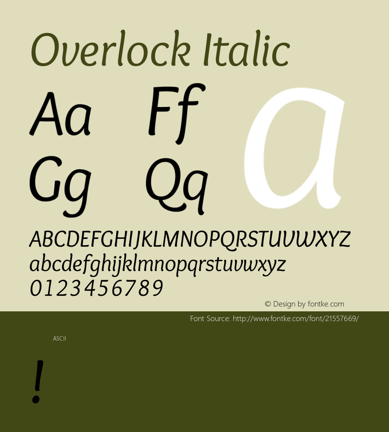 Overlock Version 1.0 Font Sample