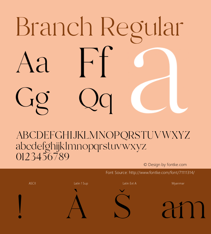 Branch-Regular Version 1.000 Font Sample