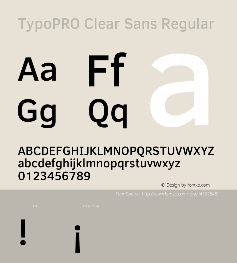 TypoPRO Clear Sans Regular Version 1.00 Font Sample