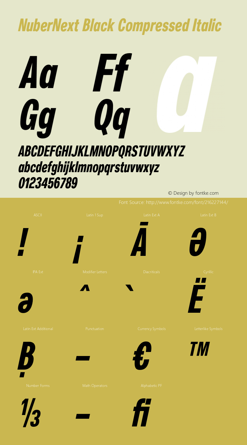 NuberNext Black Compressed Italic Version 001.002 February 2020图片样张