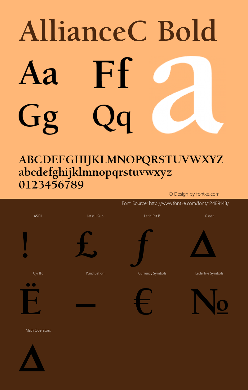 AllianceC Bold OTF 1.0;PS 001.000;Core 116;AOCW 1.0 161 Font Sample