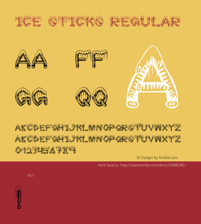 ice sticks Regular Version 1.0 Font Sample