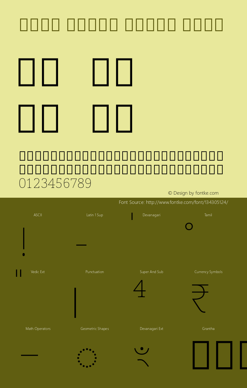 Noto Serif Tamil Thin Version 2.001 Font Sample