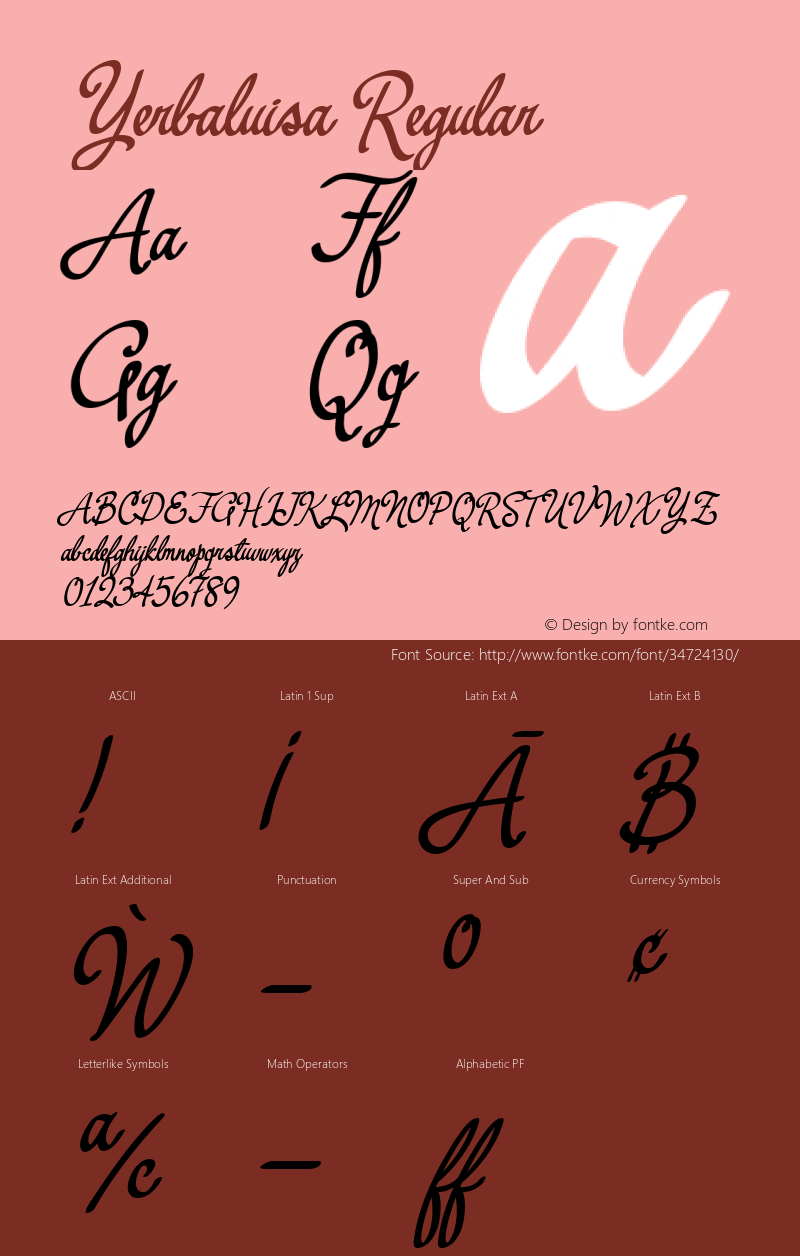 Yerbaluisa Version Pro 1.517 Font Sample