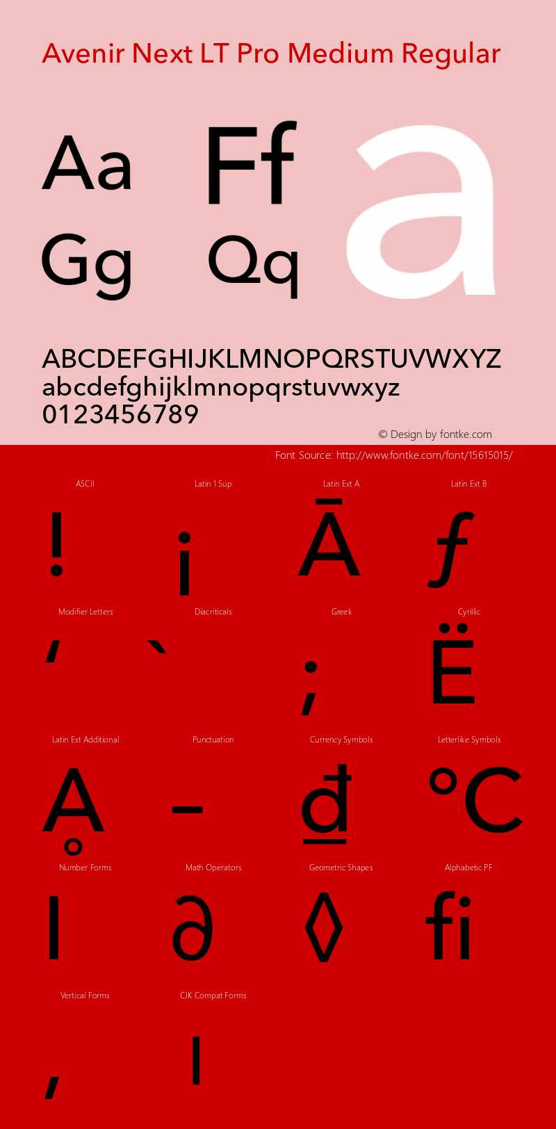 Avenir Next LT Pro Medium Regular Version 1.000;PS 001.001;hotconv 1.0.56 Font Sample