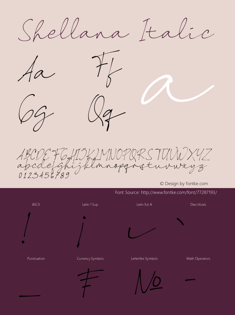 Shellana Italic Version 1.00;August 23, 2020;FontCreator 13.0.0.2681 64-bit Font Sample