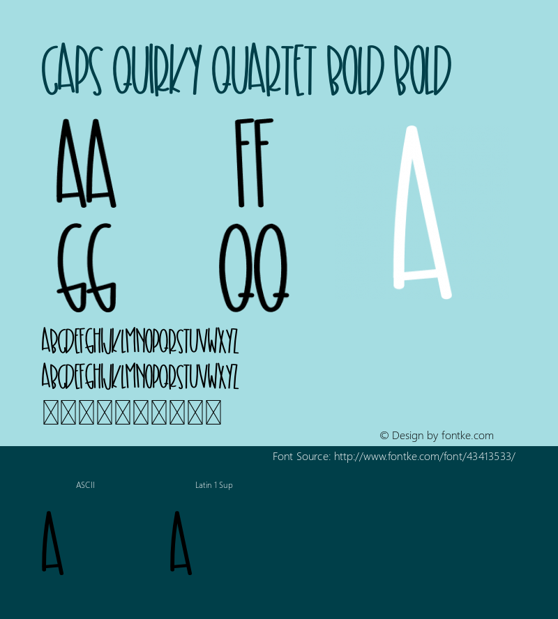 Quirky Quartet Caps Bold Version 1.000;PS 001.000;hotconv 1.0.88;makeotf.lib2.5.64775 Font Sample