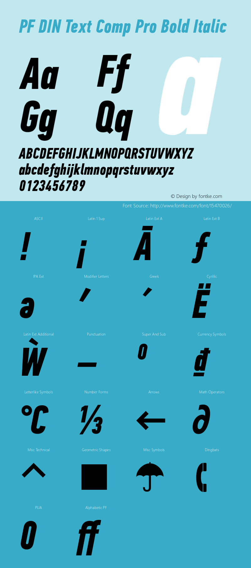 PF DIN Text Comp Pro Bold Italic Version 1.000;PS 001.001;hotconv 1.0.56 Font Sample