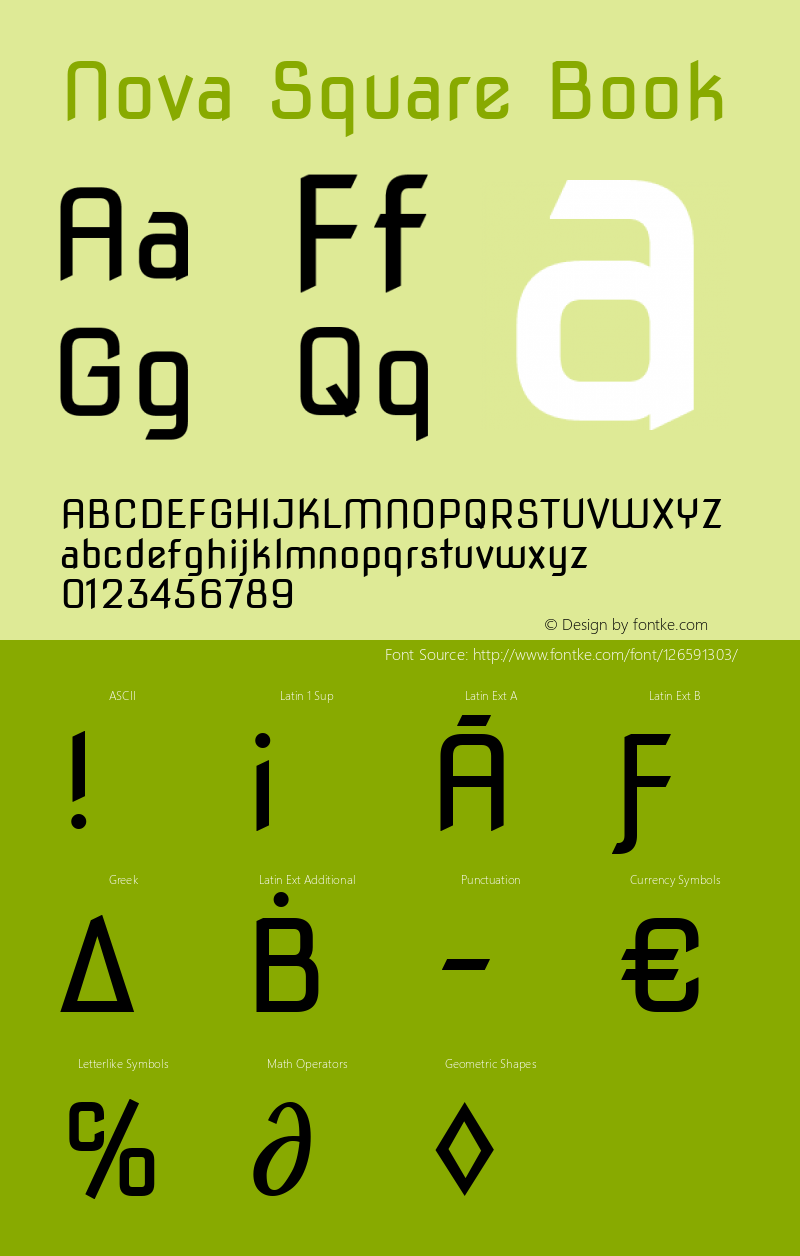 Nova Square Version 2.000 Font Sample