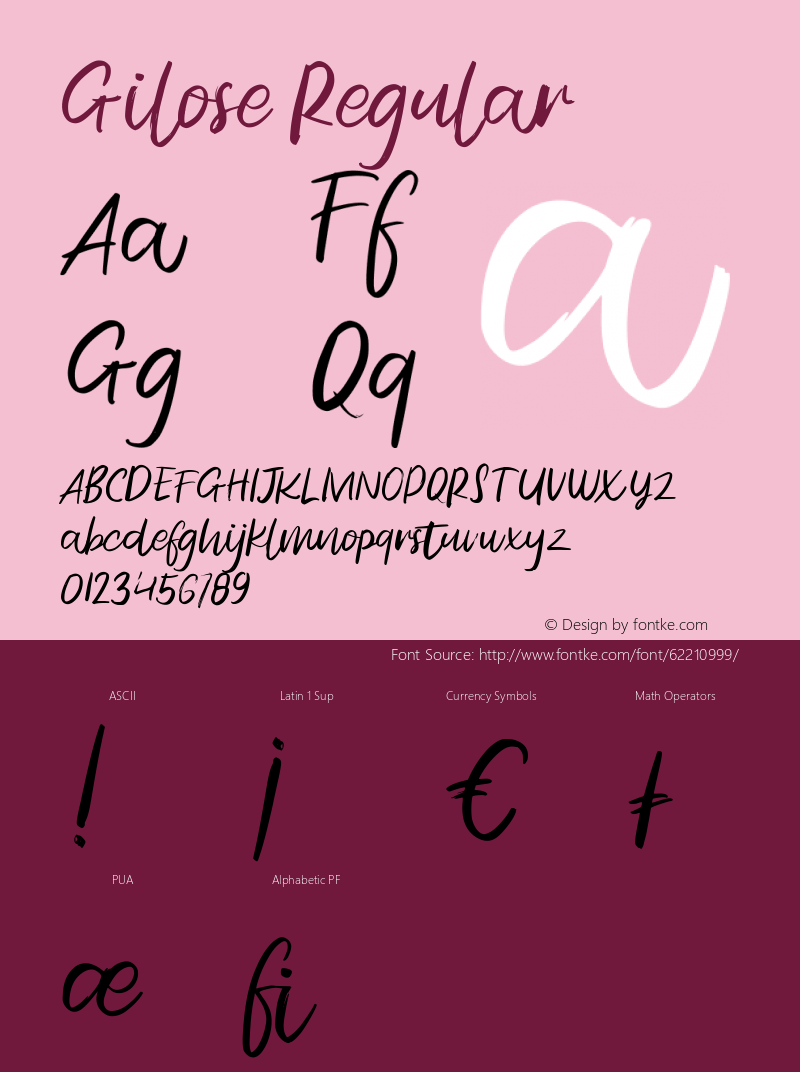 Gilose Version 1.000 Font Sample