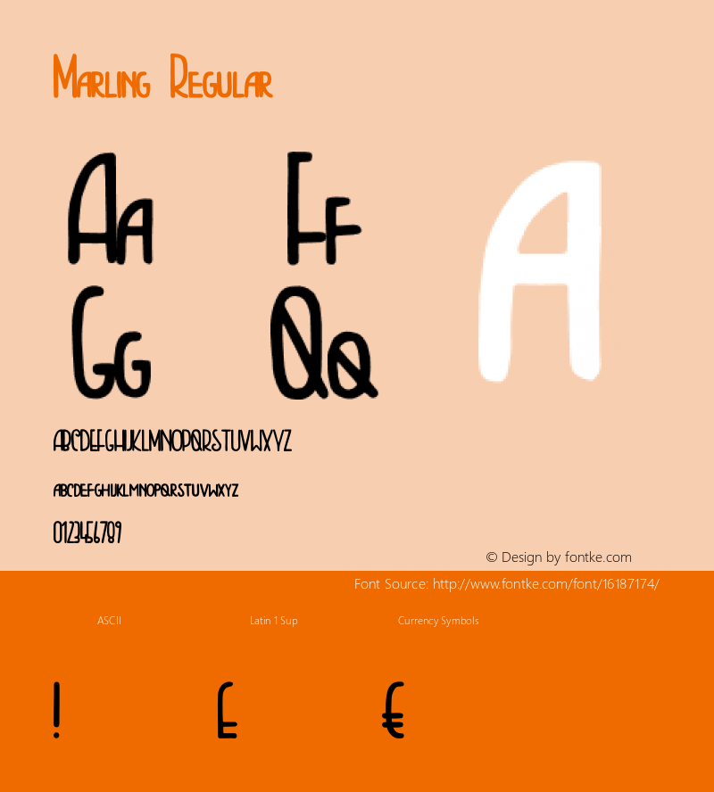 Marling Regular Version 1.000;PS 001.000;hotconv 1.0.70;makeotf.lib2.5.58329 Font Sample