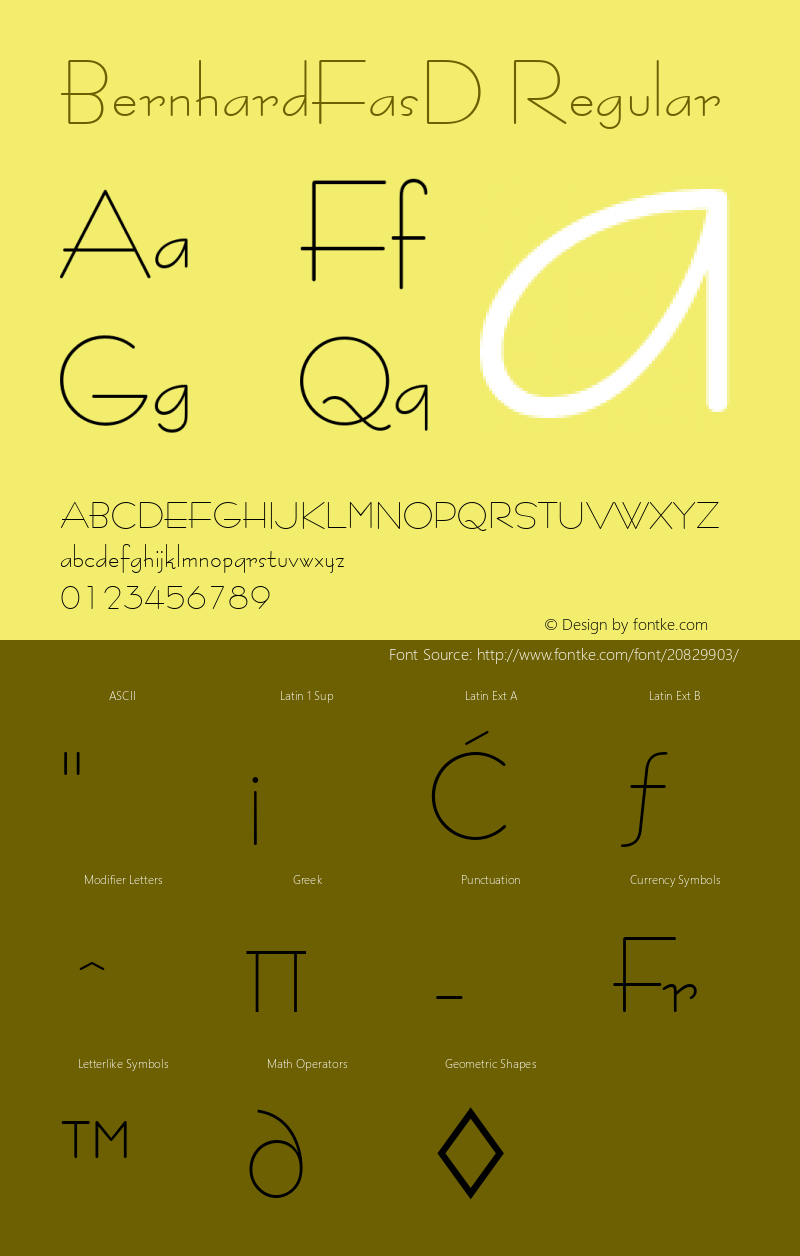 BernhardFasD Version 001.005 Font Sample