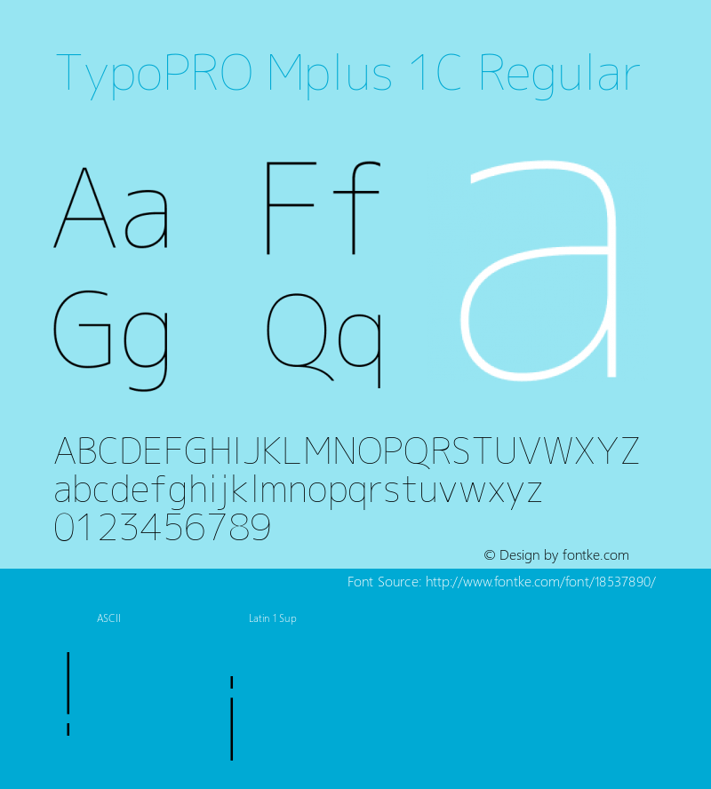 TypoPRO Mplus 1C Regular Version 1.062 Font Sample