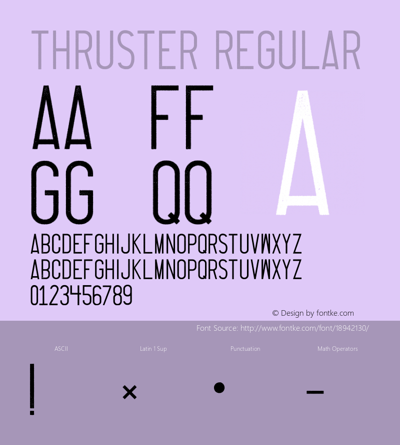 Thruster Regular Version 1.000 Font Sample