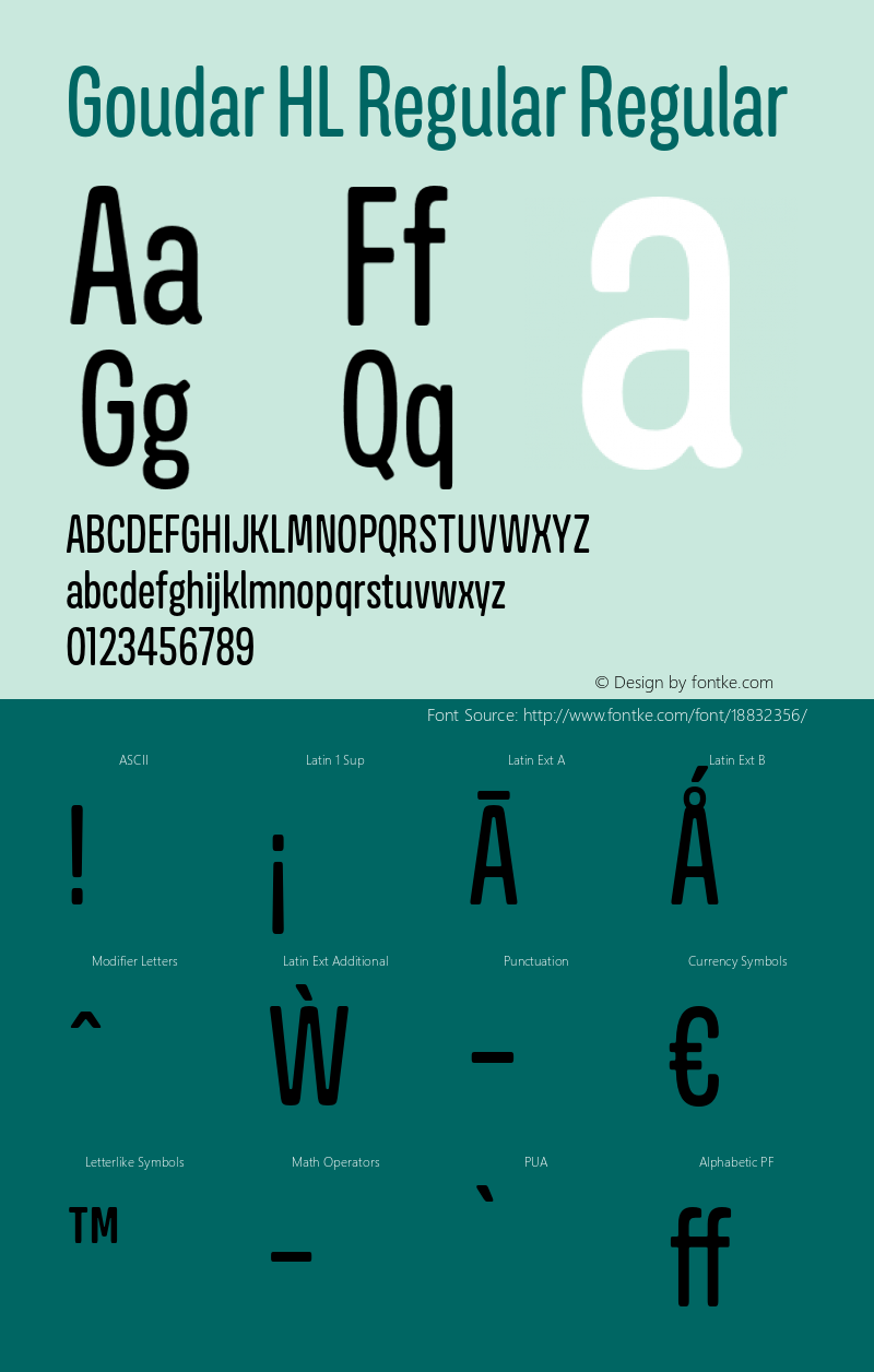 Goudar HL Regular Regular Version 1.10 Build 0117 Font Sample