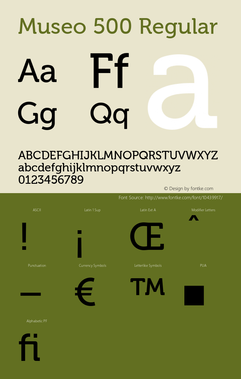 Museo 500 Regular 2.002 Font Sample