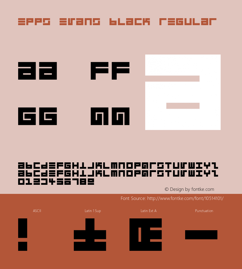 Epps Evans Black Regular Macromedia Fontographer 4.1.3 4/3/97 Font Sample