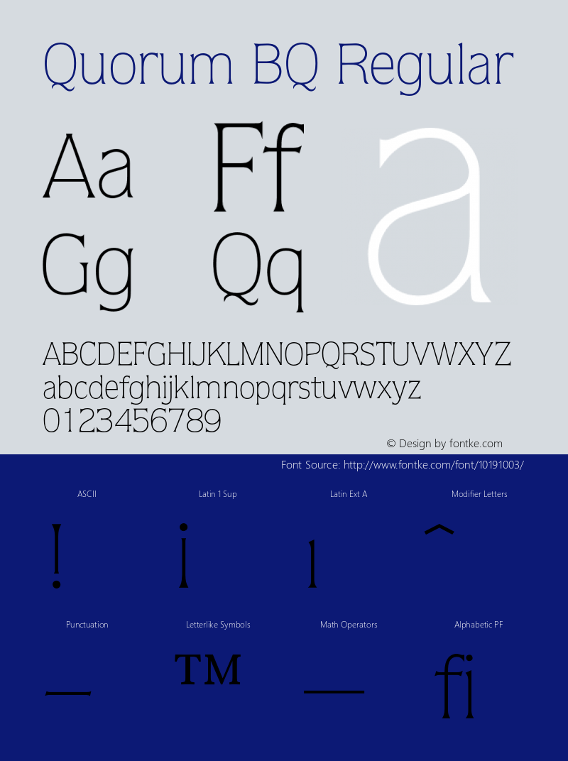 Quorum BQ Regular 001.000 Font Sample