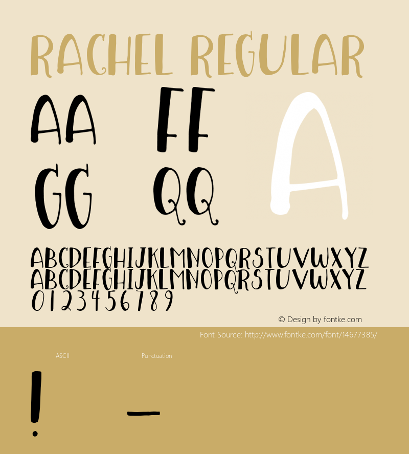 Rachel Regular Version 1.00 2014 Font Sample