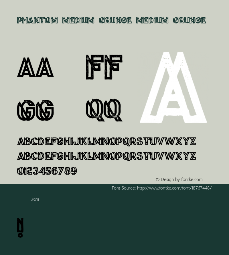 Phantom Medium Grunge Medium Grunge Version 1.000 Font Sample
