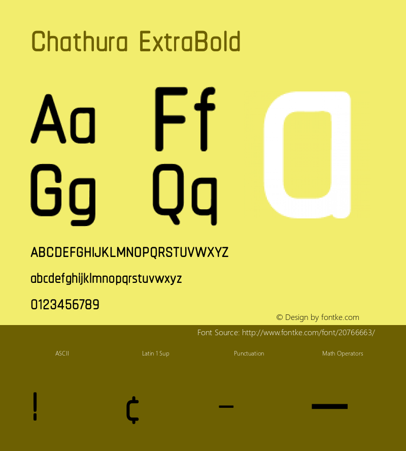 Chathura-ExtraBold Version 1.001 2016 Font Sample