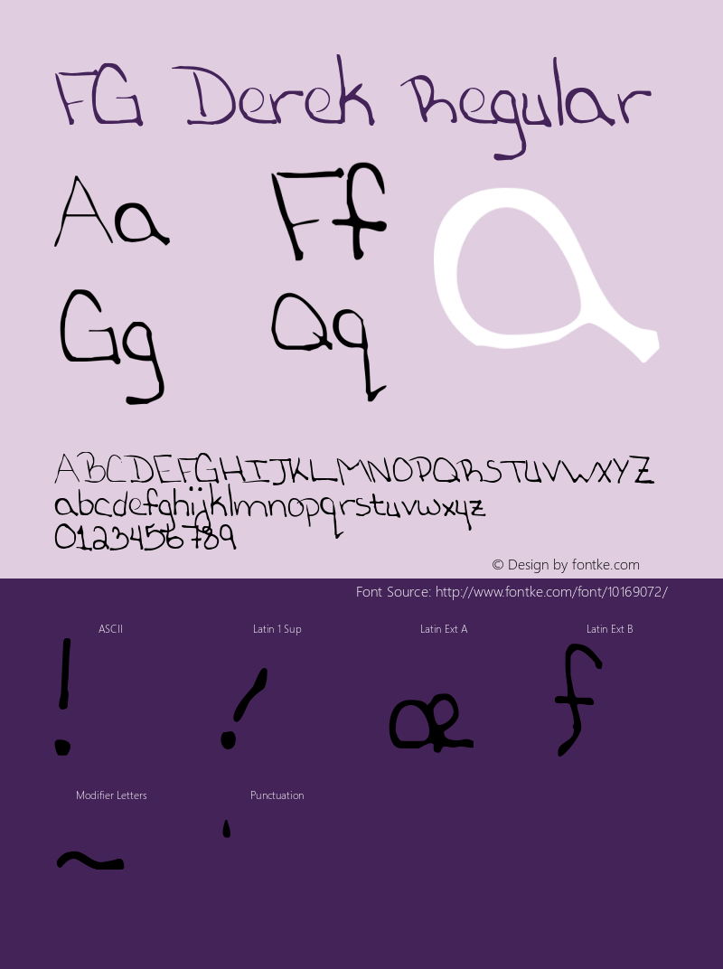 FG Derek Regular Version 1.000;PS 001.000;hotconv 1.0.38 Font Sample