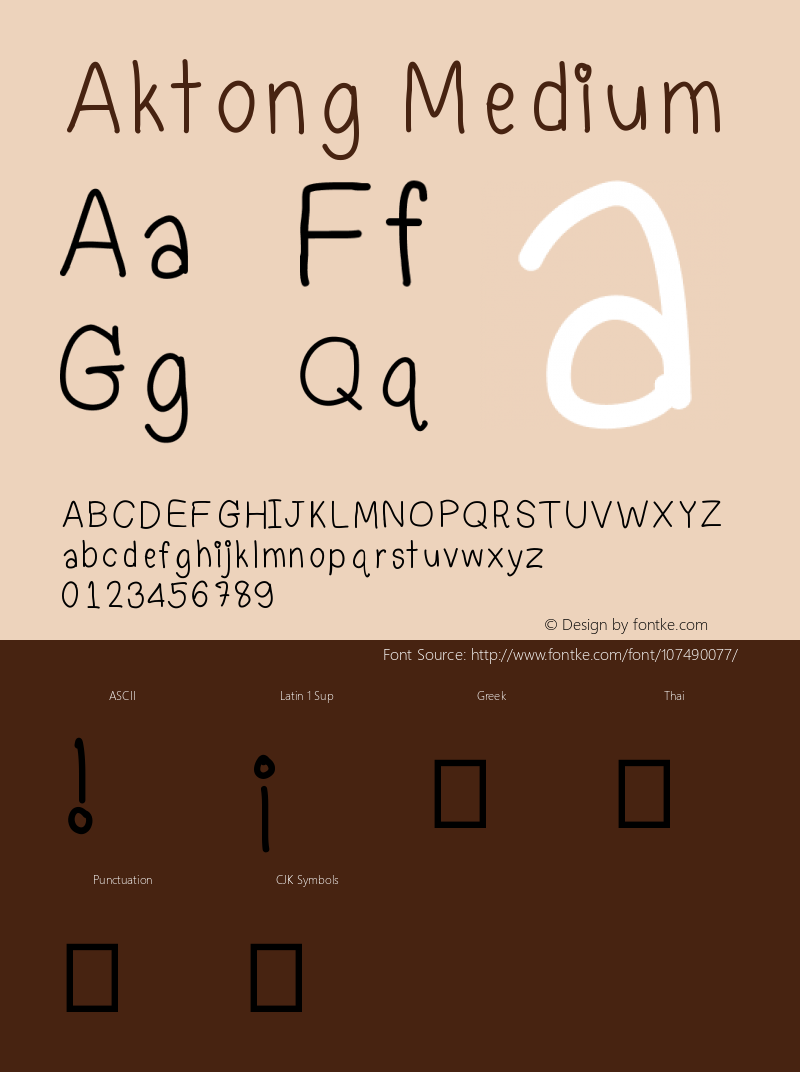 Aktong Version 001.000 Font Sample