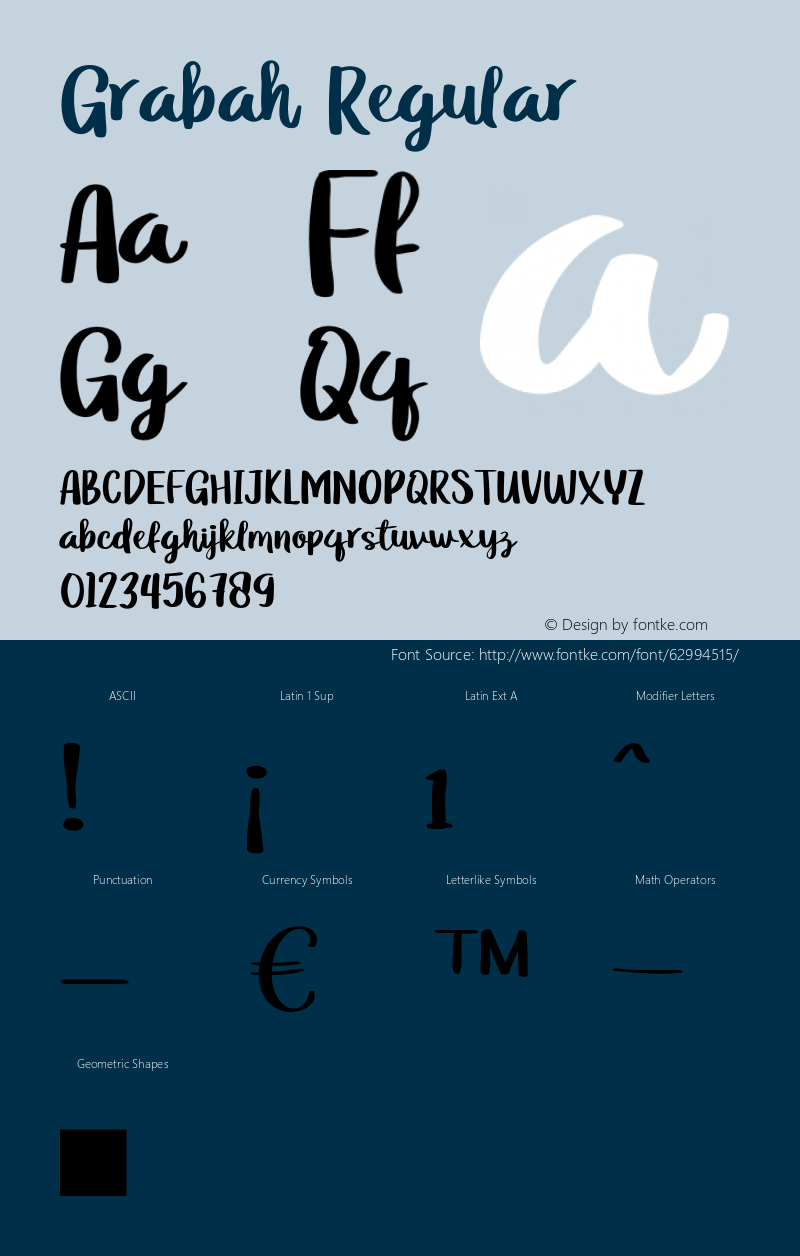 Grabah Regular Version 1.001;Fontself Maker 3.5.1 Font Sample