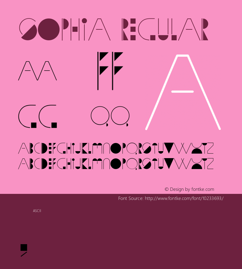 Sophia Regular Version 1.000 Font Sample