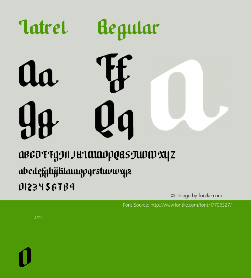 Latrel Regular Version 001.000 Font Sample