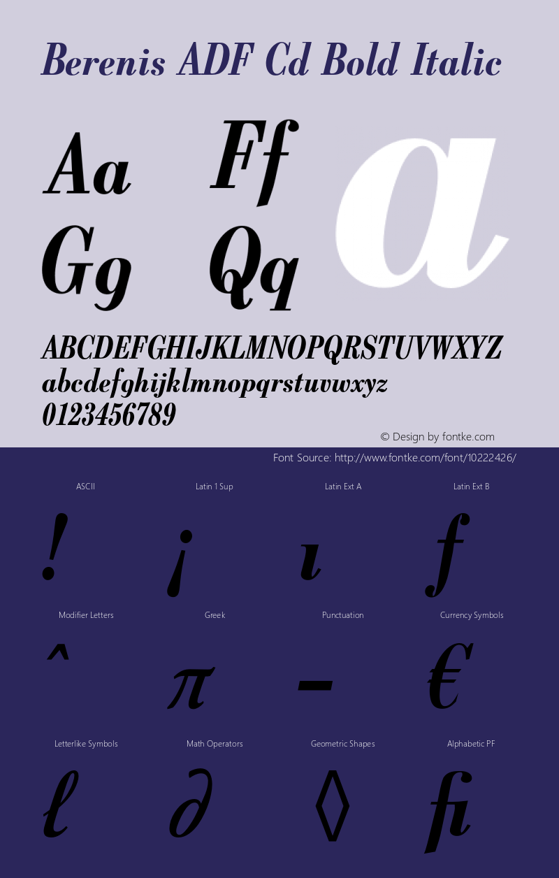 Berenis ADF Cd Bold Italic Version 1.001;PS 1.008;Core 1.0.38;makeotf.lib1.6.5960 Font Sample