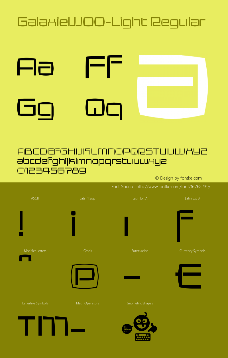 GalaxieW00-Light Regular Version 2.00 Font Sample