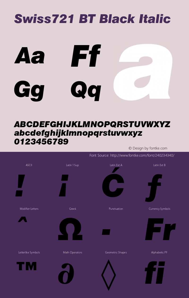 Swiss 721 Black Italic Version 5.0图片样张