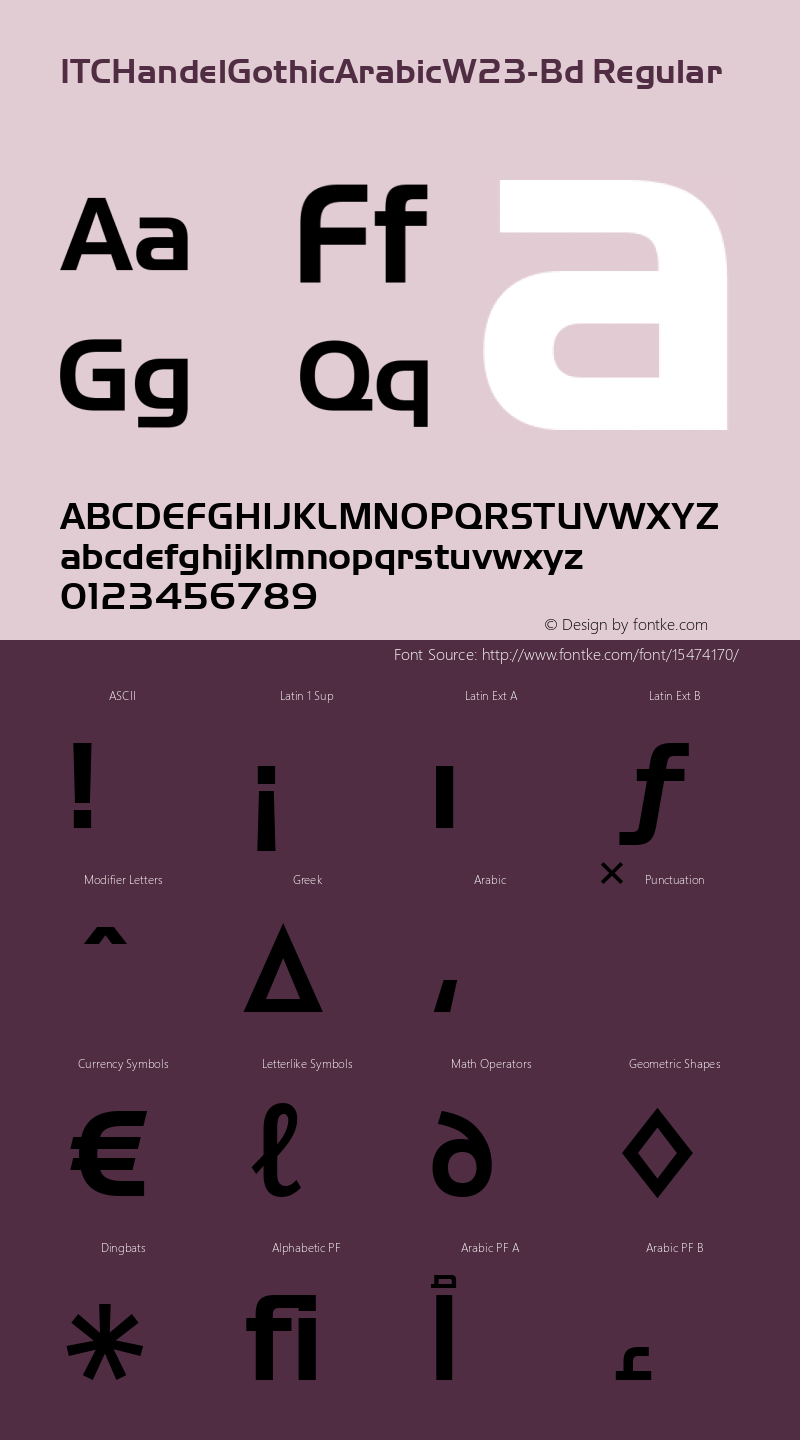 ITCHandelGothicArabicW23-Bd Regular Version 1.00 Font Sample