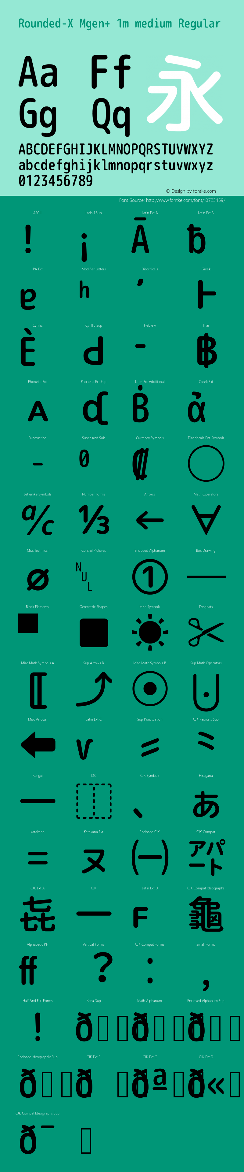 Rounded-X Mgen+ 1m medium Regular Version 1.059.20150602 Font Sample