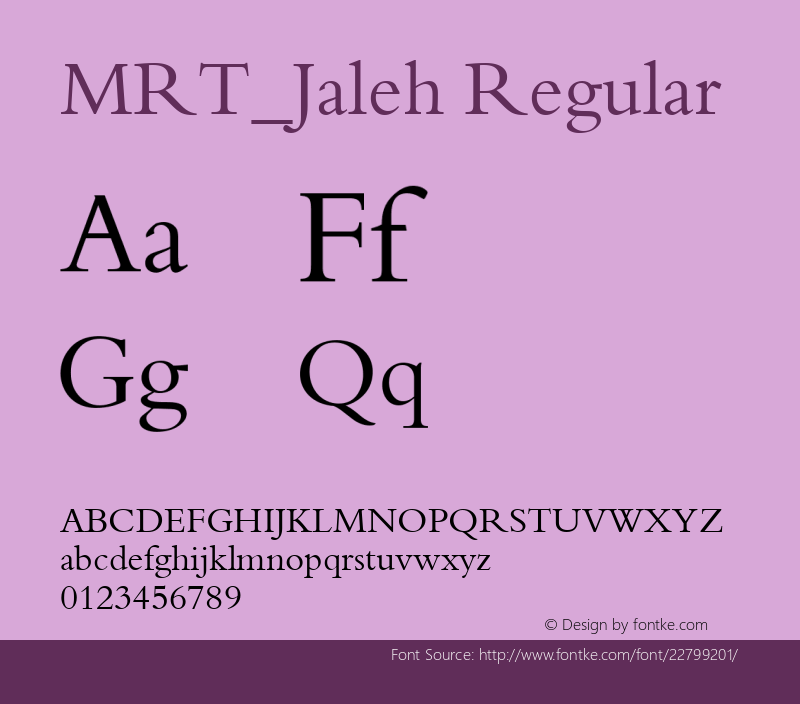 MRT_Jaleh Modified:1995-2010 MRT www.win2farsi.com Font Sample