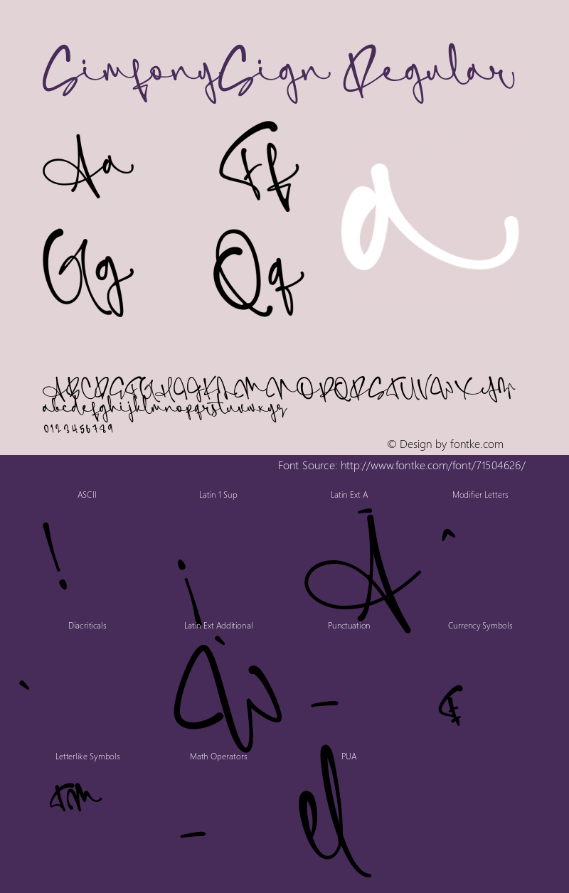 SimfonySign Version 1.00;August 7, 2020;FontCreator 12.0.0.2565 64-bit Font Sample