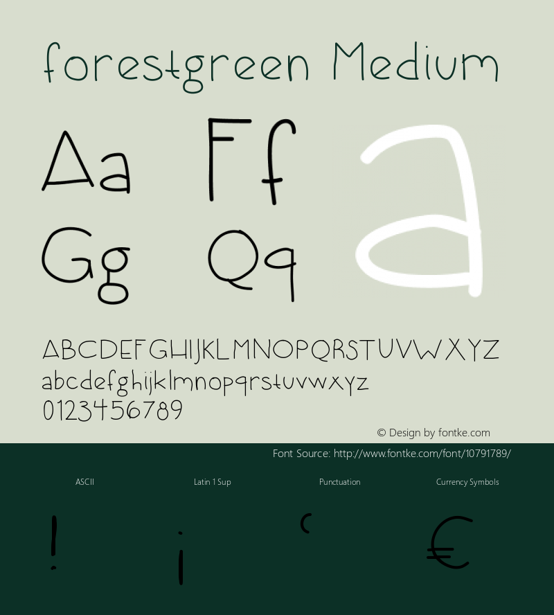 forestgreen Medium Version 001.000 Font Sample