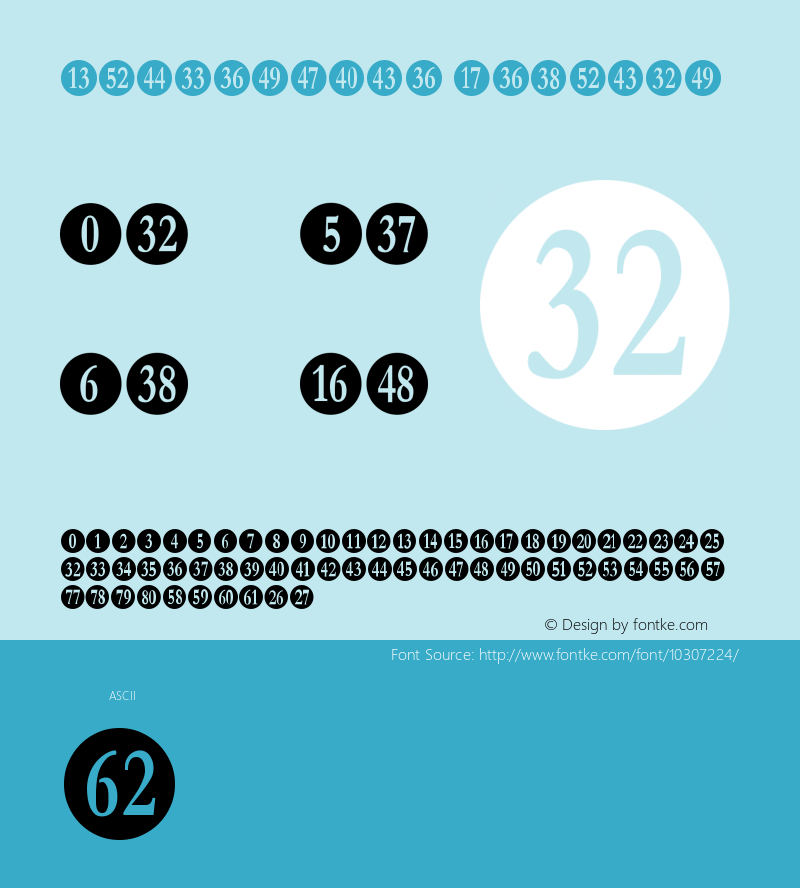 Numberpile Regular Version 2.100 2004 Font Sample