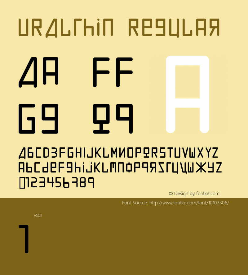 URALthin Regular Fenotypefaces 2002 Font Sample