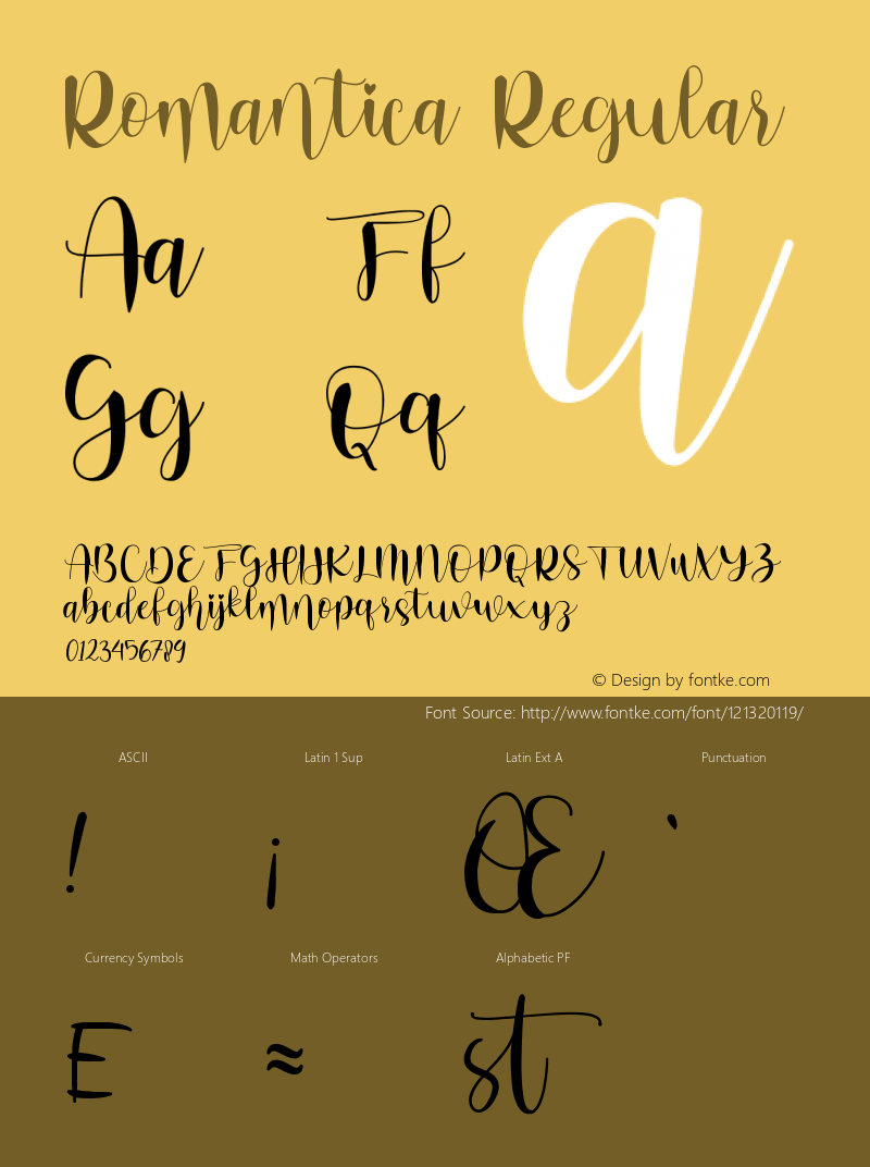 Romantica Version 1.001;Fontself Maker 3.5.1 Font Sample