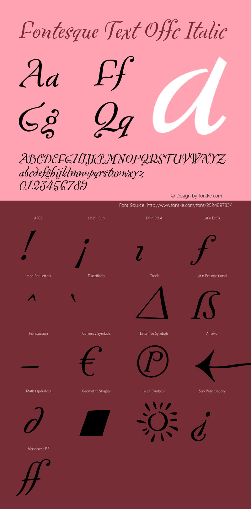 Fontesque Text Offc Italic Version 7.504; 2010; Build 1002图片样张