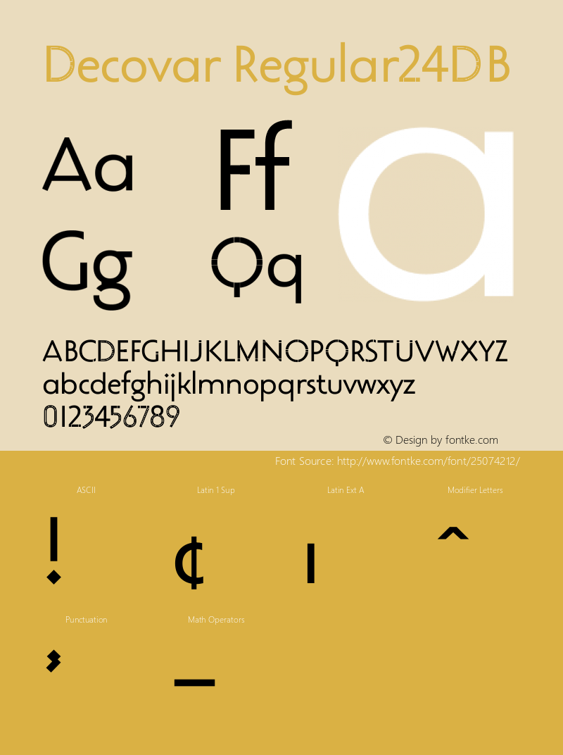 Decovar Regular24DB Version 0.000 Font Sample