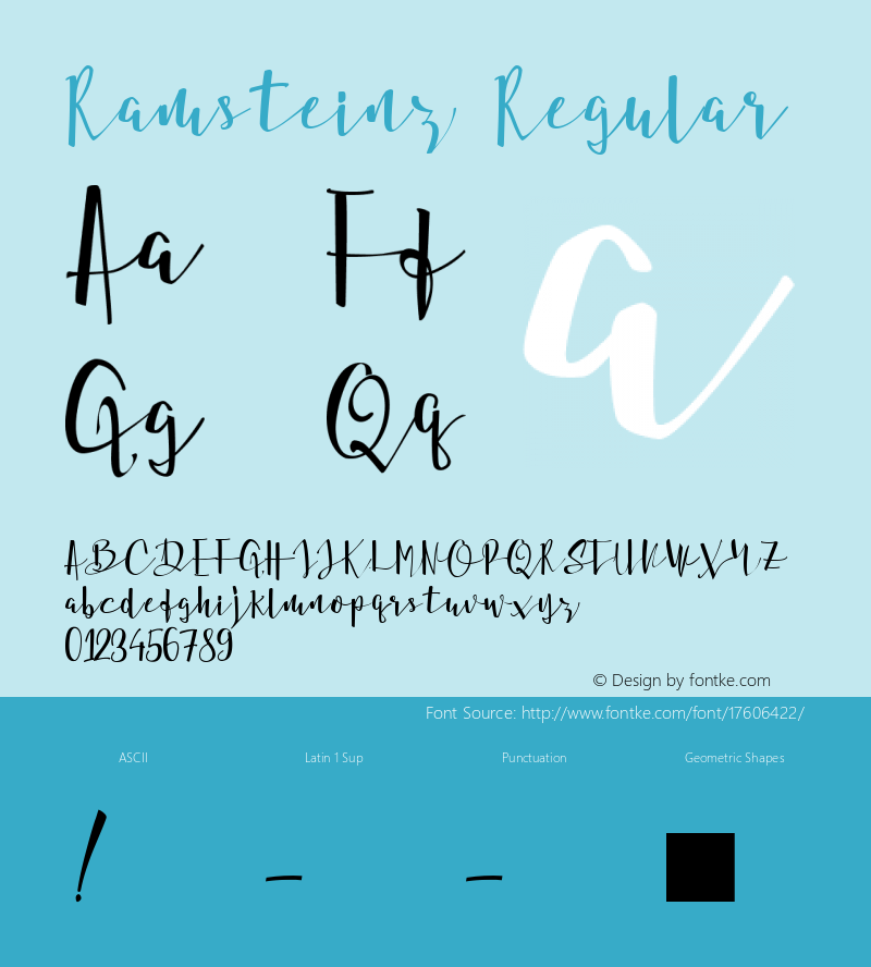 Ramsteinz Regular Version 1.000;PS 001.001;hotconv 1.0.56 Font Sample