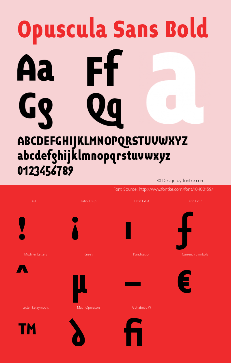 Opuscula Sans Bold 1.50 Font Sample