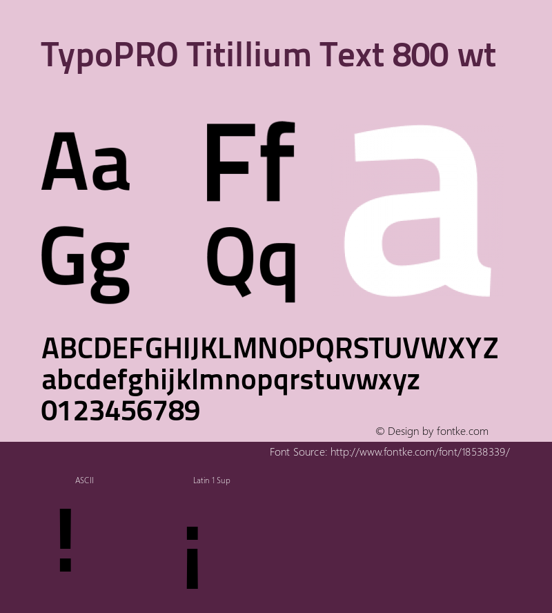 TypoPRO Titillium Text 800 wt Version 25.000 Font Sample