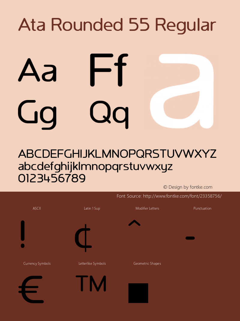 AtaRounded-55Regular Version 1.000 Font Sample