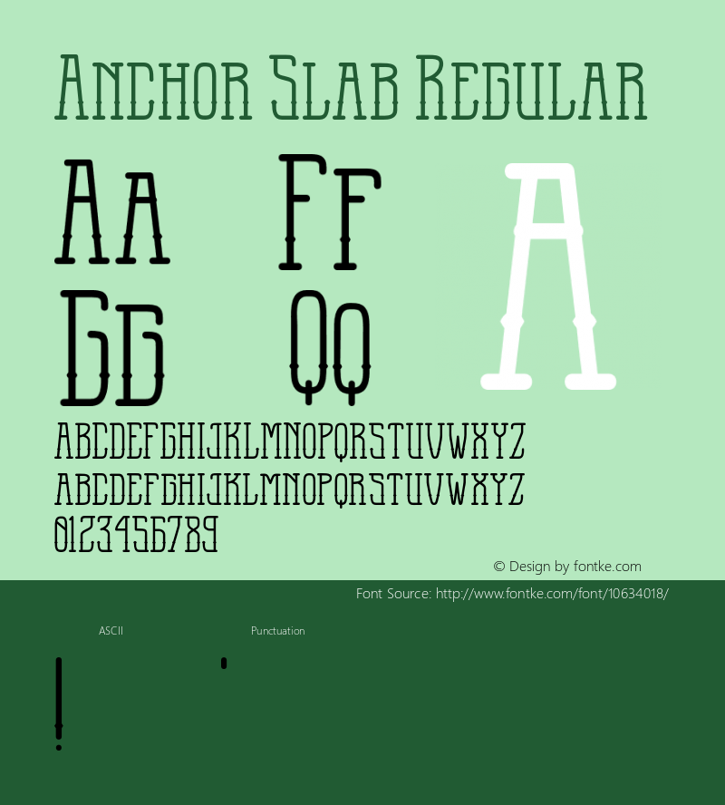 Anchor Slab Regular 1.000 Font Sample