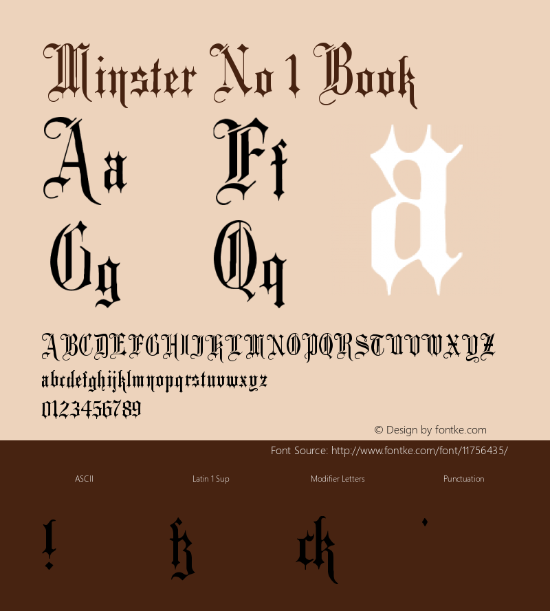 Minster No 1 Book Version 1.0; 2002; initial r Font Sample