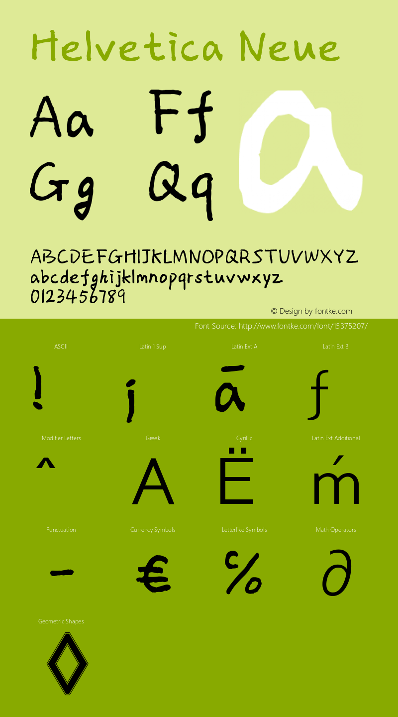 Helvetica Neue 细体 10.0d35e1 Font Sample